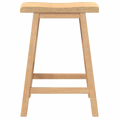 Barhocker 2 Stk. Natur Massivholz Gummibaum