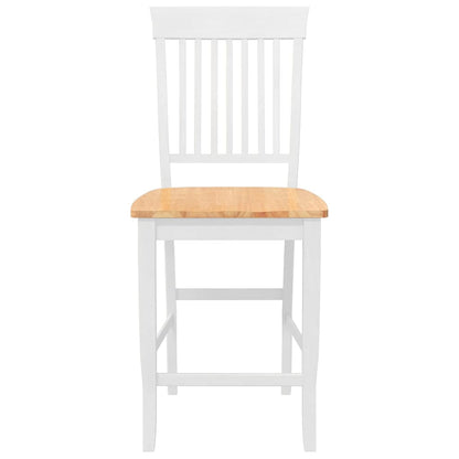 Barhocker 2 Stk. Weiß Massivholz Gummibaum