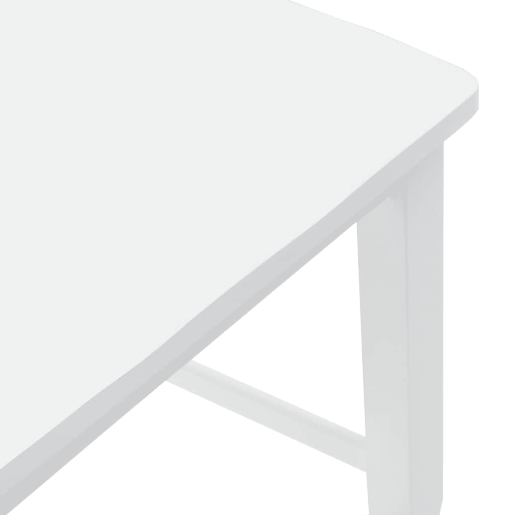 Barhocker 2 Stk. Weiß Massivholz Gummibaum