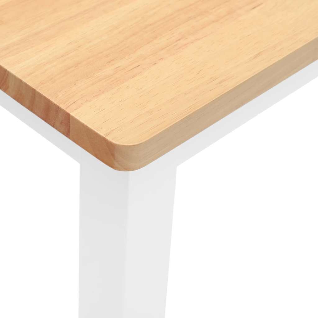Bank 110 cm Weiß Massivholz Gummibaum