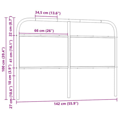 Ersatz-Kopfteil Räuchereiche 135 cm Stahl und Holzwerkstoff