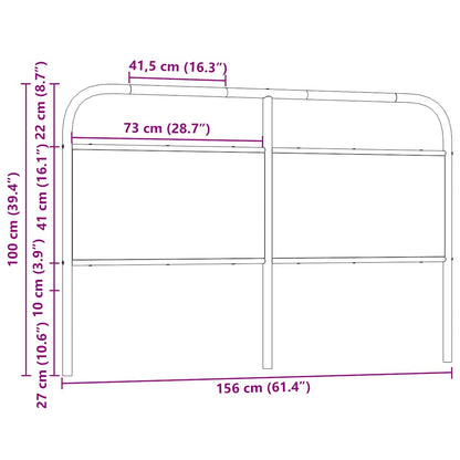 Ersatz-Kopfteil Räuchereiche 150 cm Stahl und Holzwerkstoff