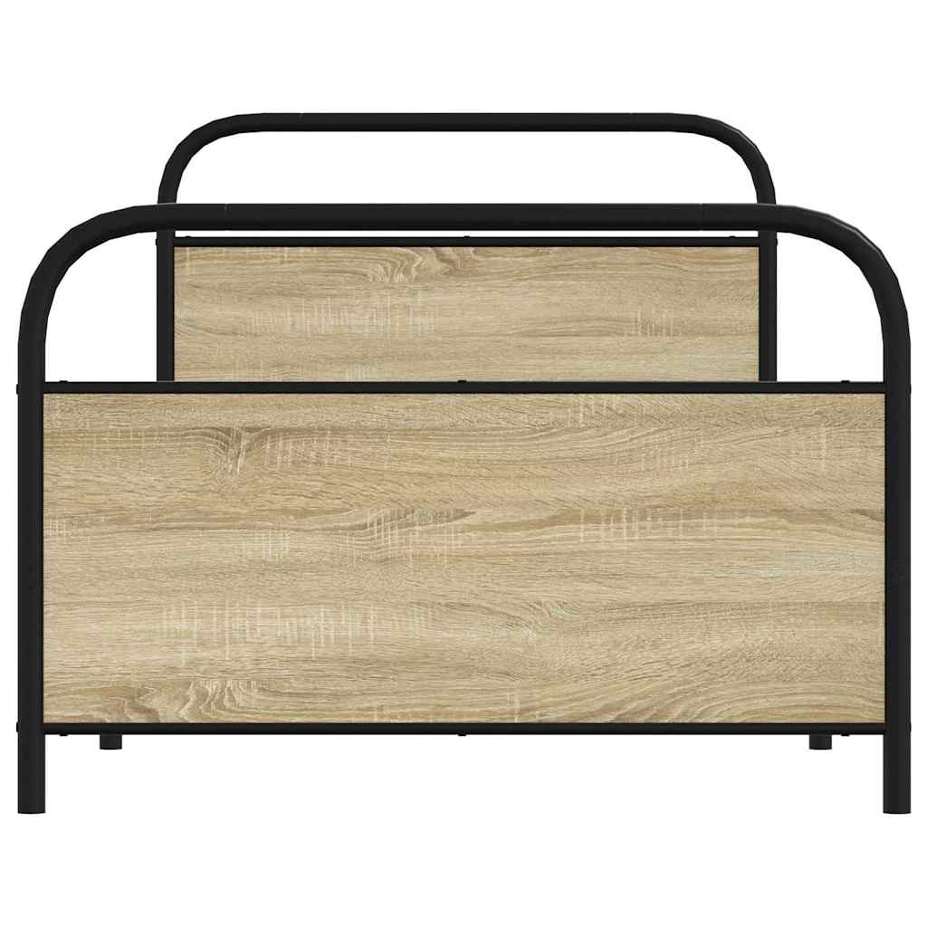 Cadre de lit sans matelas 100x190 cm en bois de chêne Sonoma