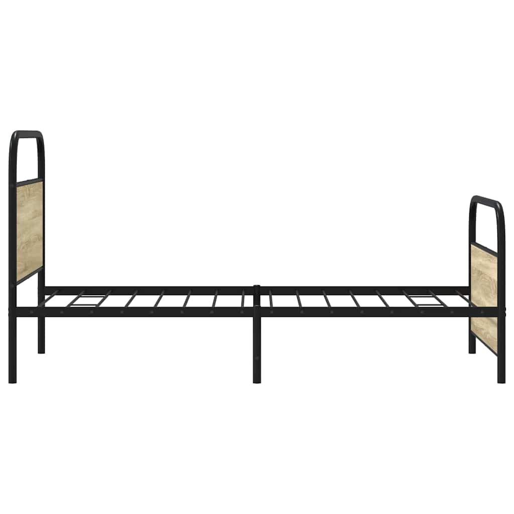 Cadre de lit sans matelas 100x190 cm en bois de chêne Sonoma