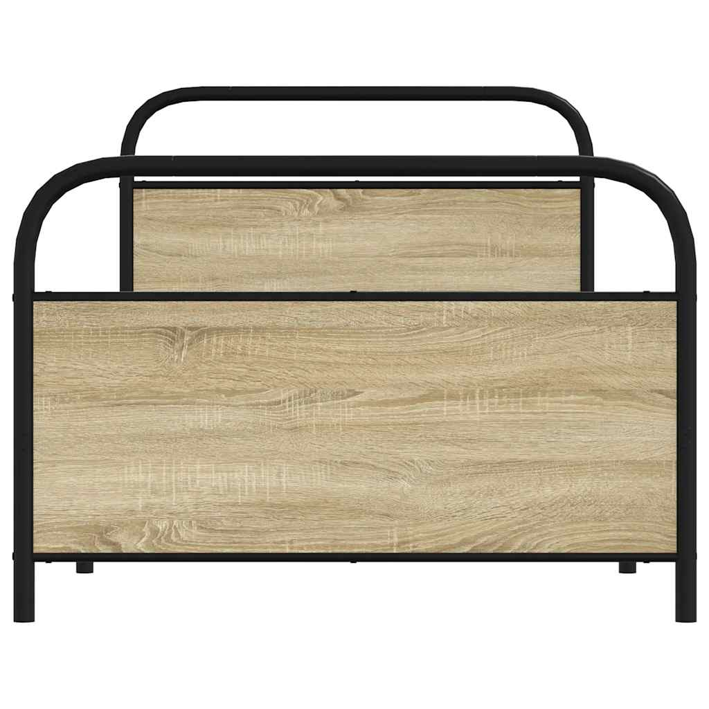 Cadre de lit sans matelas 100x200 cm en bois de chêne Sonoma