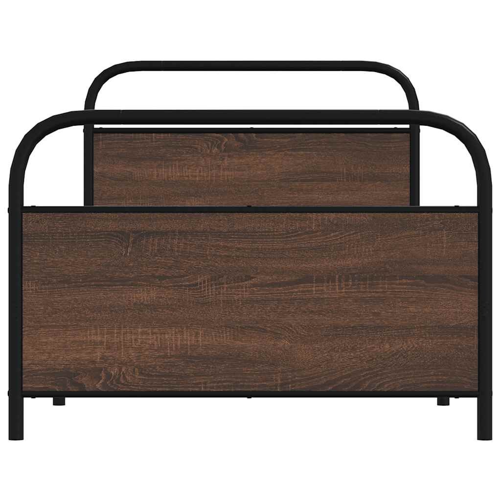 Cadre de lit sans matelas 100x200 cm aspect chêne marron