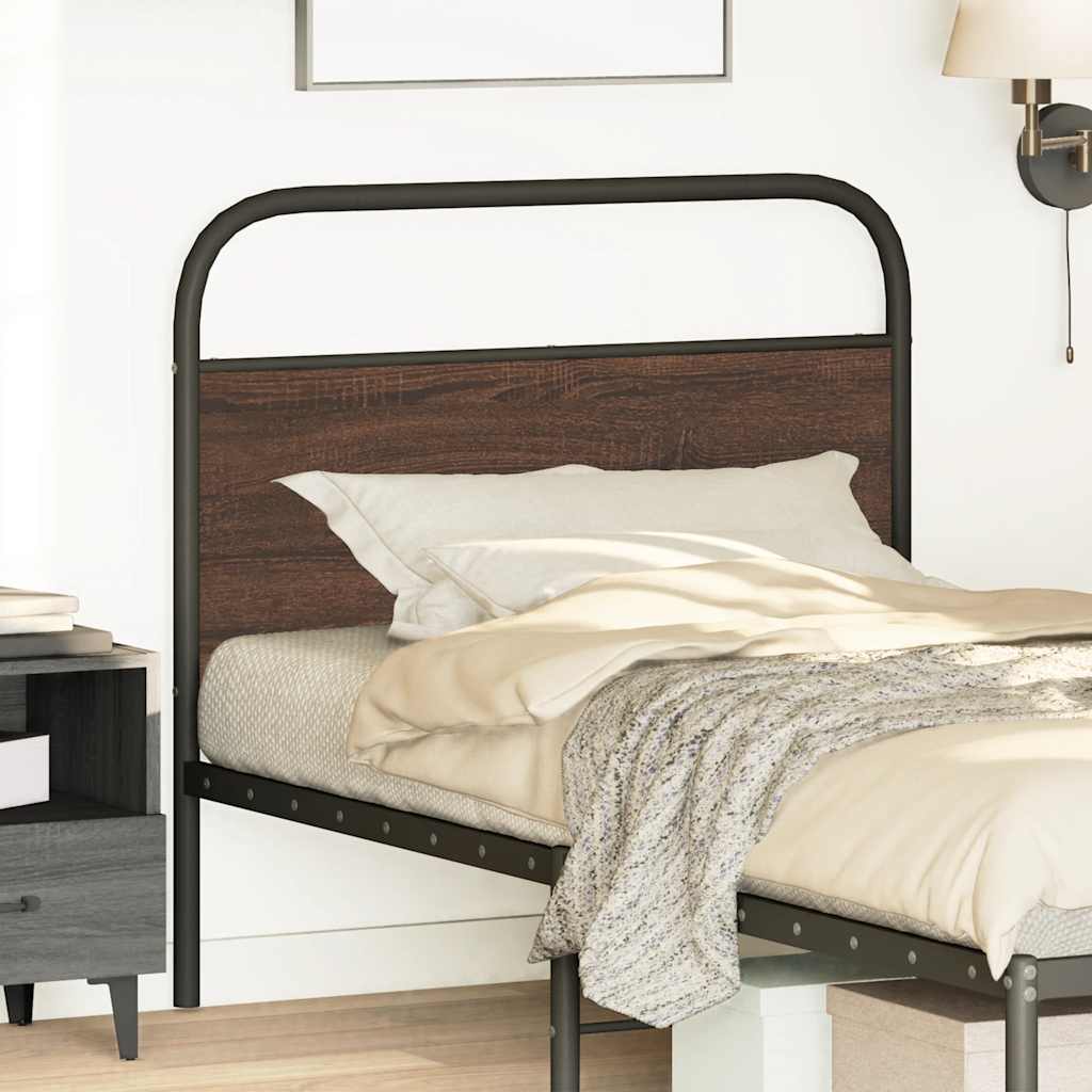 Ersatz-Kopfteil Braun Eichen-Optik 90 cm Stahl und Holzwerkstoff