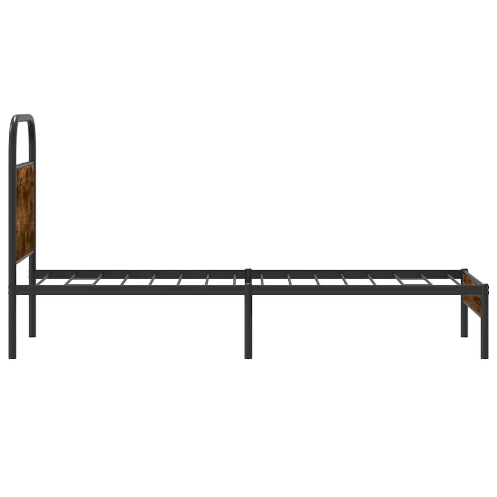 Bettgestell ohne Matratze 75x190 cm Räuchereiche Holzwerkstoff