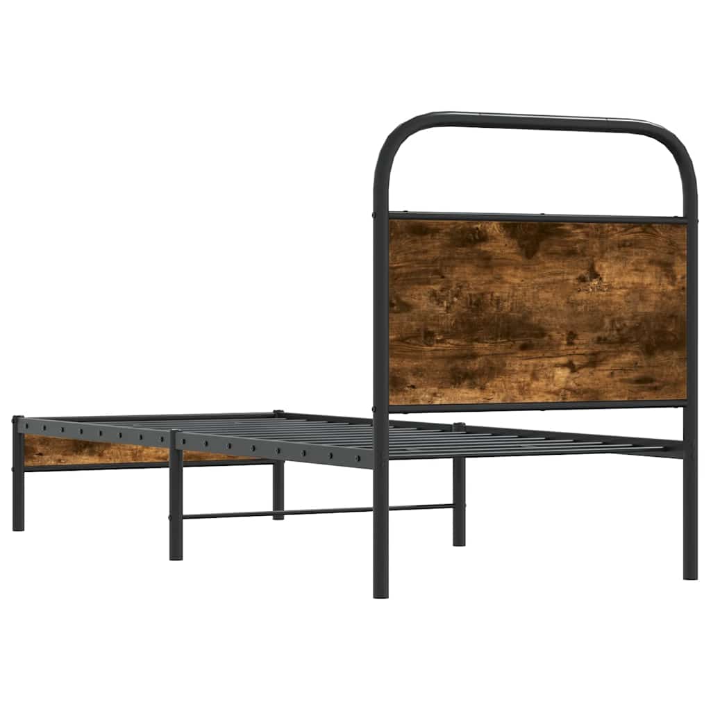 Bettgestell ohne Matratze 75x190 cm Räuchereiche Holzwerkstoff