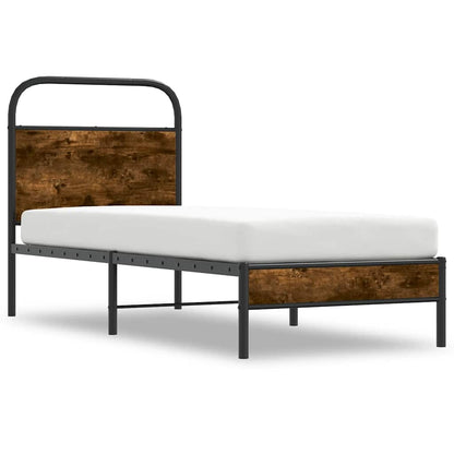 Bettgestell ohne Matratze 80x200 cm Räuchereiche Holzwerkstoff