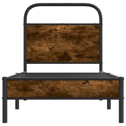 Bettgestell ohne Matratze 80x200 cm Räuchereiche Holzwerkstoff