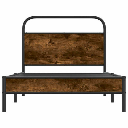 Bettgestell ohne Matratze 100x200 cm Räuchereiche Holzwerkstoff