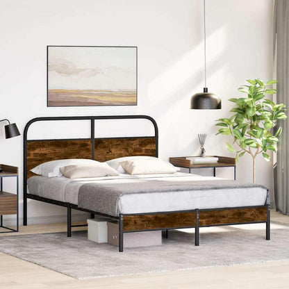 Bettgestell ohne Matratze 120x190 cm Räuchereiche Holzwerkstoff