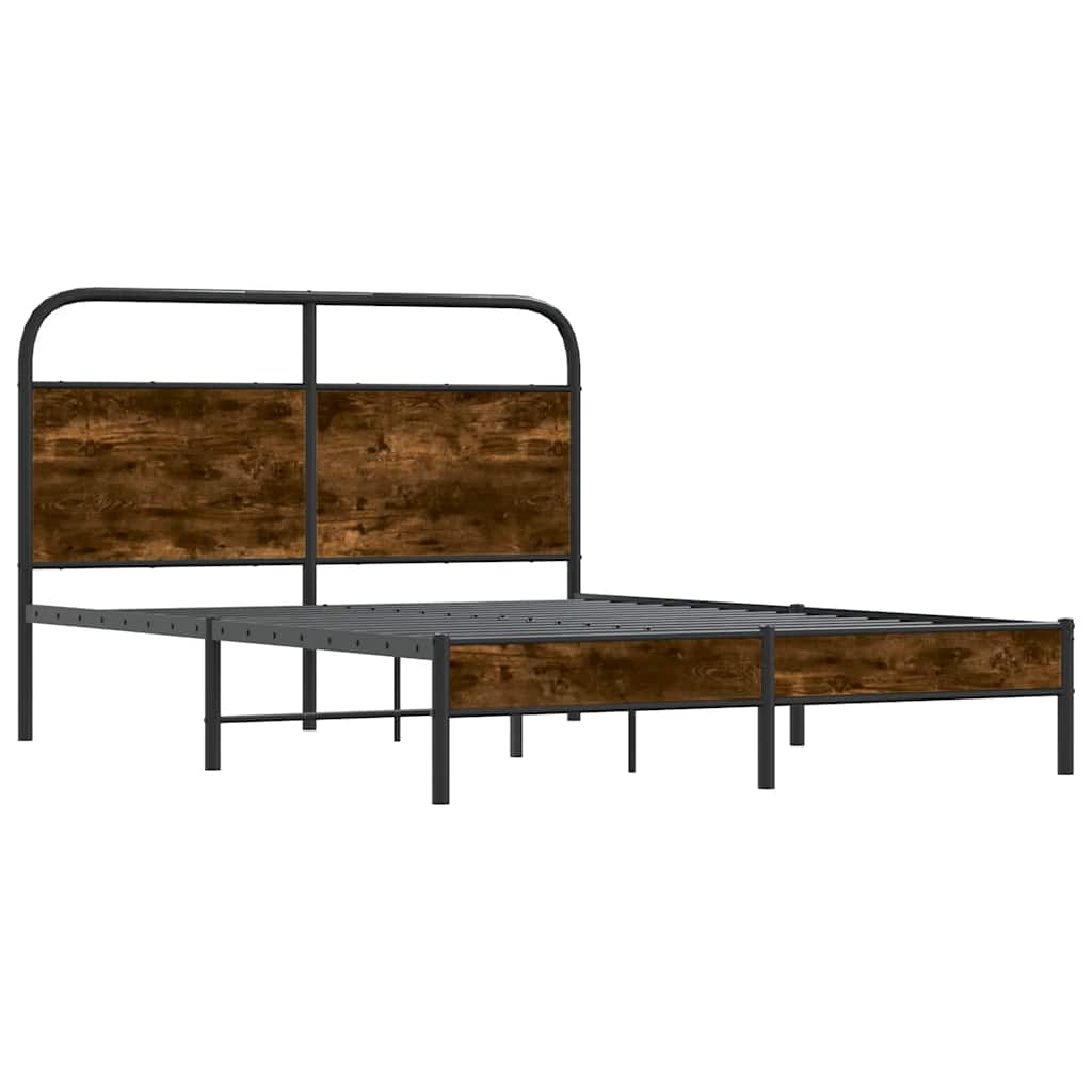 Bettgestell ohne Matratze 140x200 cm Räuchereiche Holzwerkstoff