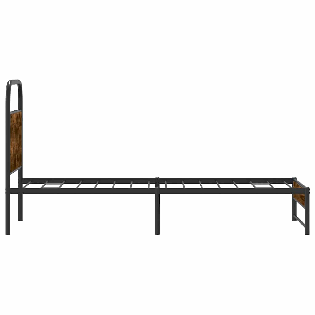 Bettgestell ohne Matratze 75x190 cm Räuchereiche Holzwerkstoff