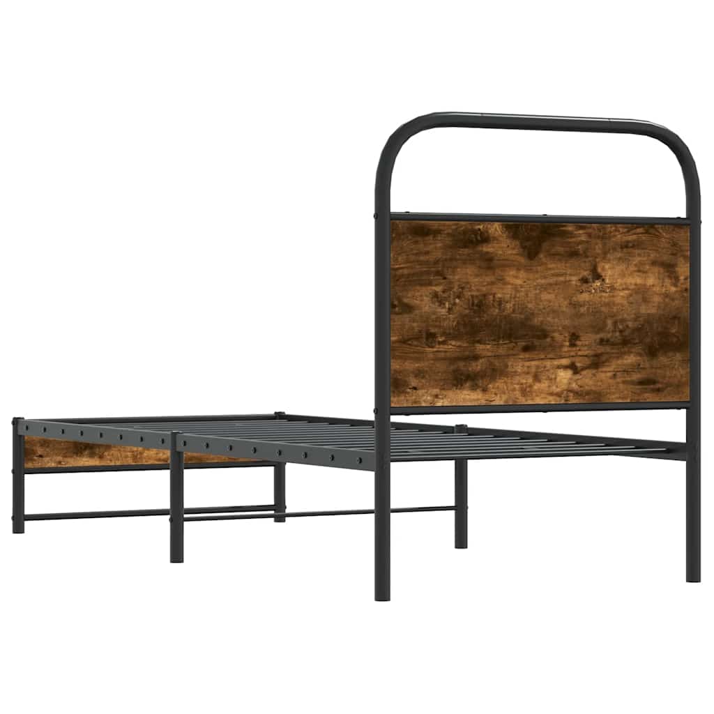 Bettgestell ohne Matratze 75x190 cm Räuchereiche Holzwerkstoff