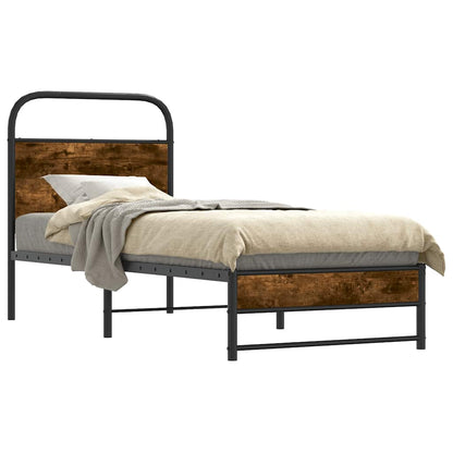 Bettgestell ohne Matratze 80x200 cm Räuchereiche Holzwerkstoff