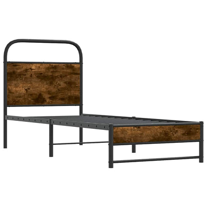 Bettgestell ohne Matratze 80x200 cm Räuchereiche Holzwerkstoff