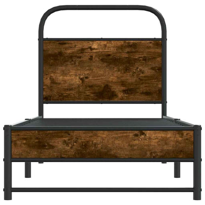 Bettgestell ohne Matratze 80x200 cm Räuchereiche Holzwerkstoff