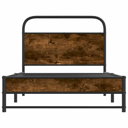 Bettgestell ohne Matratze 90x190 cm Räuchereiche Holzwerkstoff