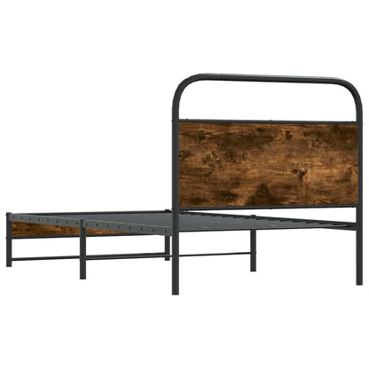 Bettgestell ohne Matratze 90x190 cm Räuchereiche Holzwerkstoff