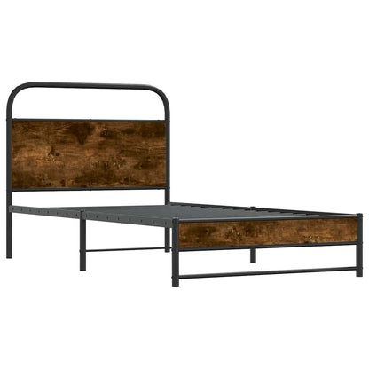 Bettgestell ohne Matratze 100x200 cm Räuchereiche Holzwerkstoff