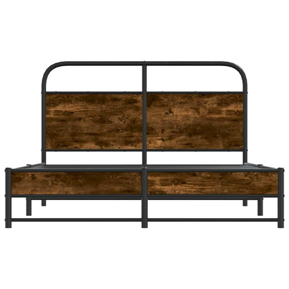 Bettgestell ohne Matratze 120x200 cm Räuchereiche Holzwerkstoff