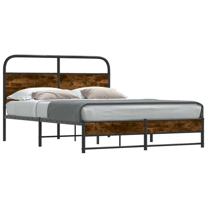 Bettgestell ohne Matratze 140x200 cm Räuchereiche Holzwerkstoff