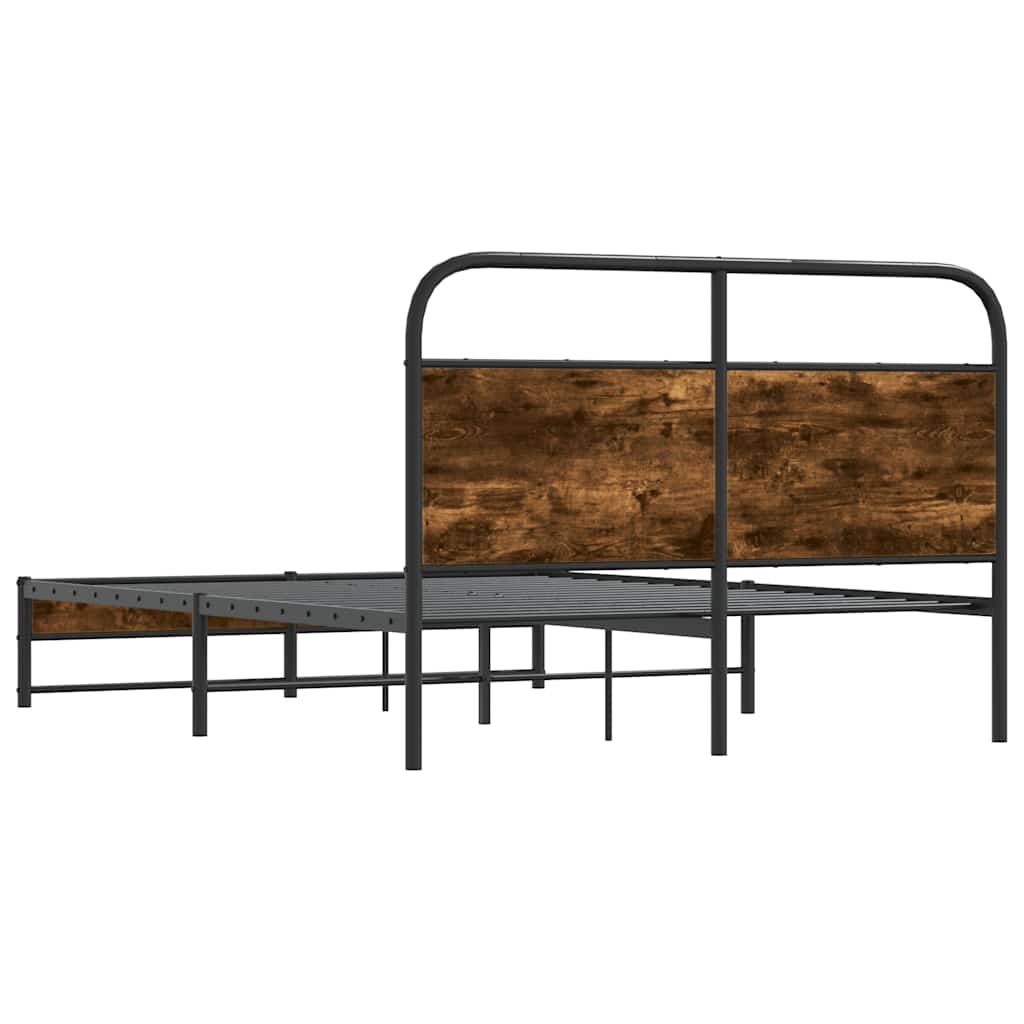 Bettgestell ohne Matratze 140x200 cm Räuchereiche Holzwerkstoff