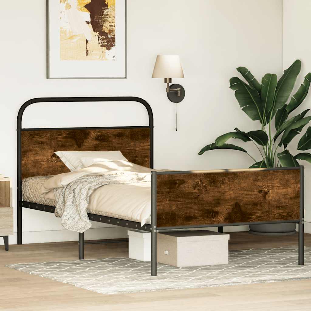 Bettgestell ohne Matratze 90x200 cm Sonoma-Eiche Holzwerkstoff