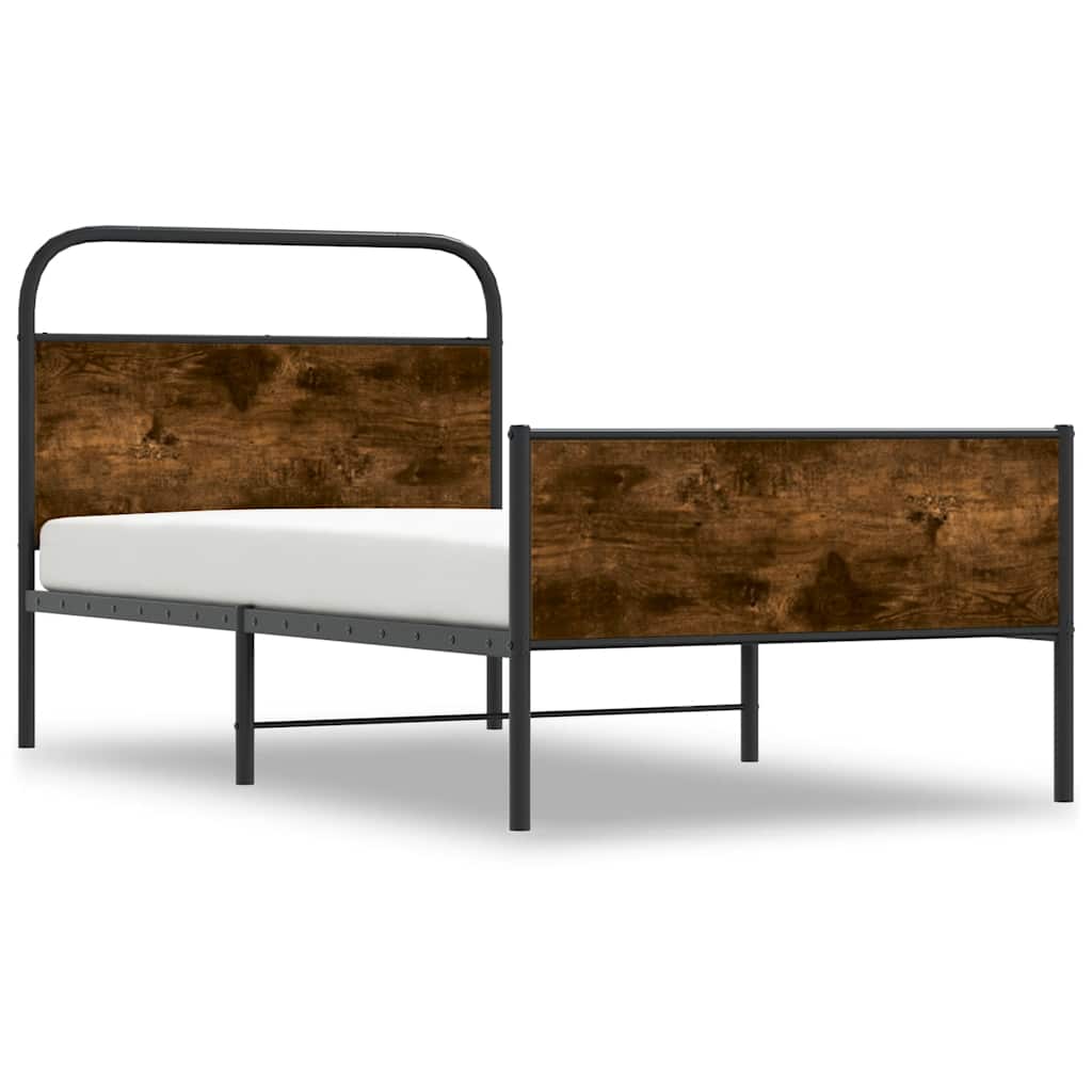 Cadre de lit sans matelas 100x190 cm en bois de chêne Sonoma