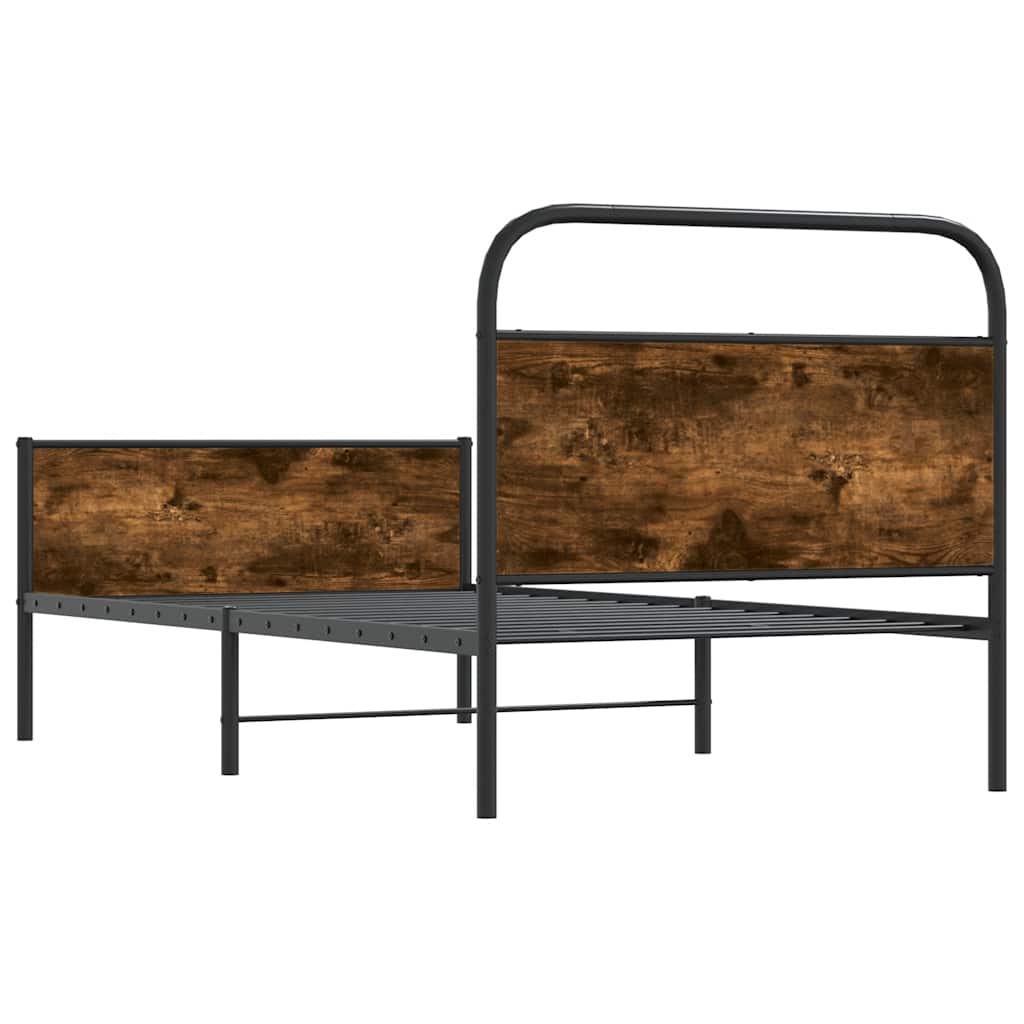 Cadre de lit sans matelas 100x190 cm en bois de chêne Sonoma