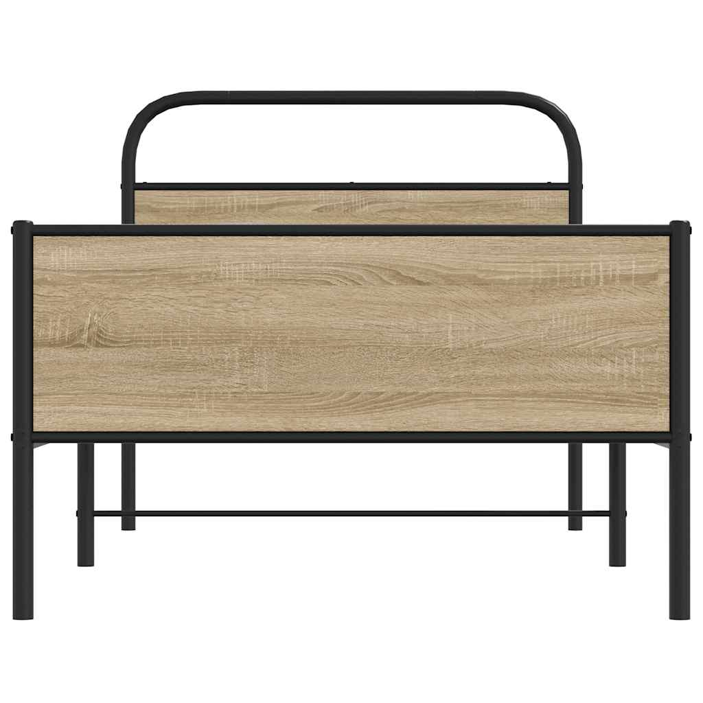 Cadre de lit sans matelas 100x200 cm en bois de chêne Sonoma