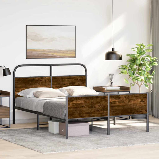 Cadre de lit sans matelas 120x190 cm en bois de chêne Sonoma