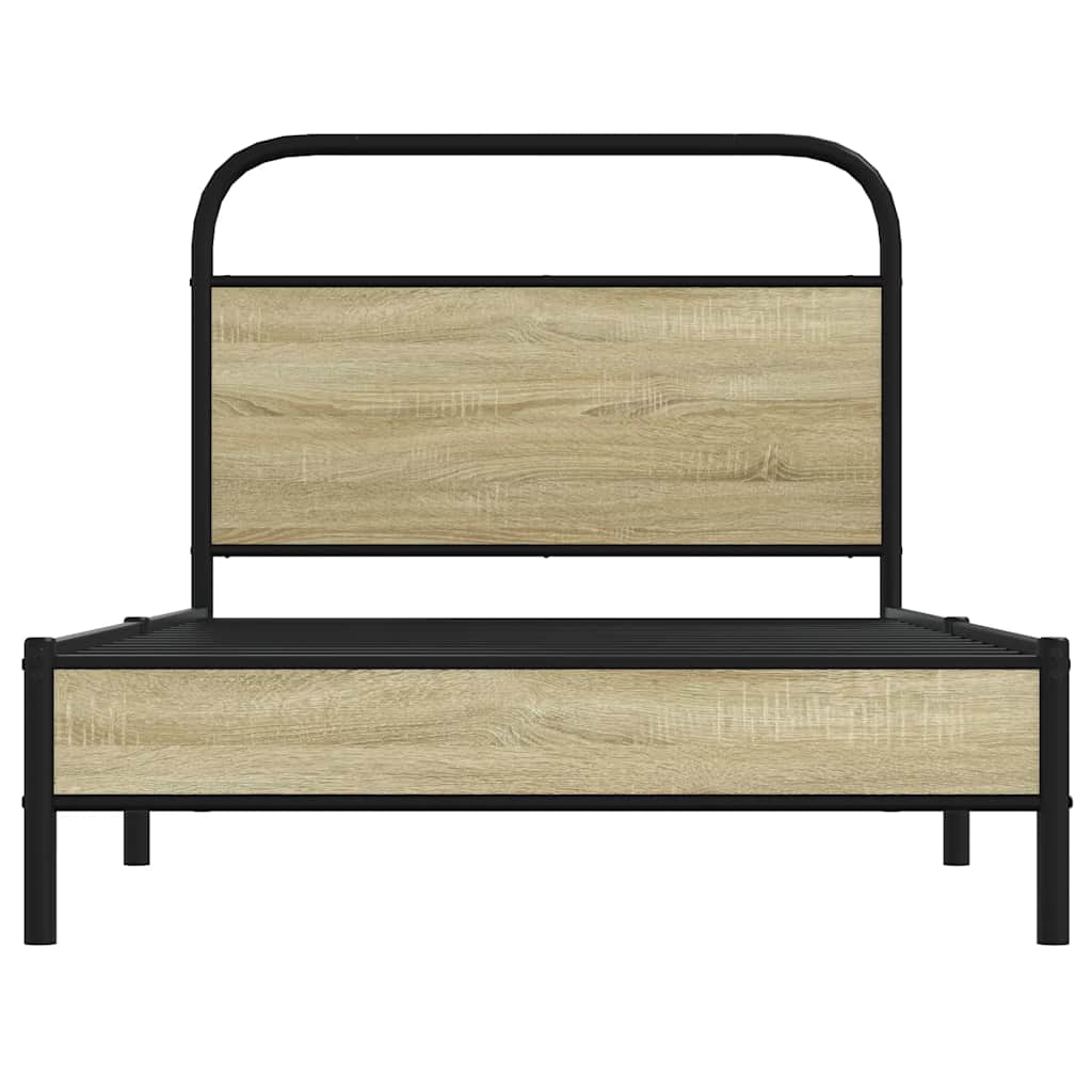 Cadre de lit sans matelas 100x200 cm en bois de chêne Sonoma