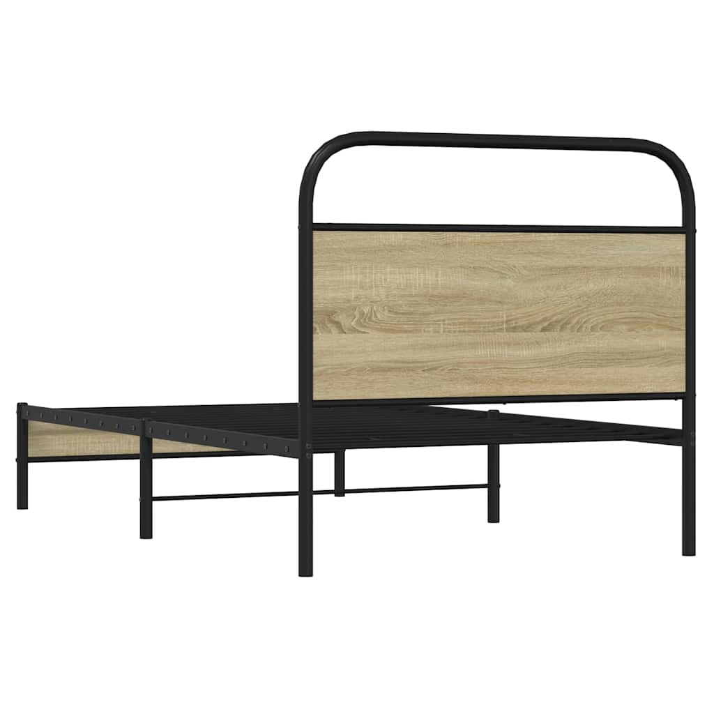 Cadre de lit sans matelas 100x200 cm en bois de chêne Sonoma