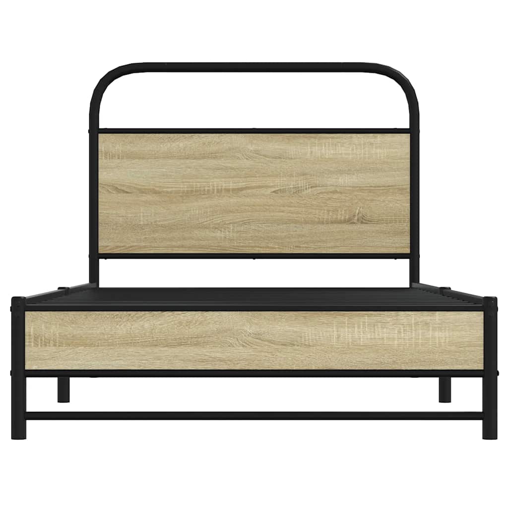 Cadre de lit sans matelas 100x200 cm en bois de chêne Sonoma