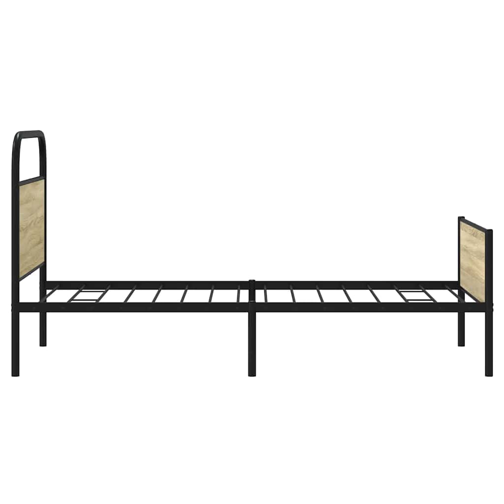 Cadre de lit sans matelas 100x190 cm en bois de chêne Sonoma
