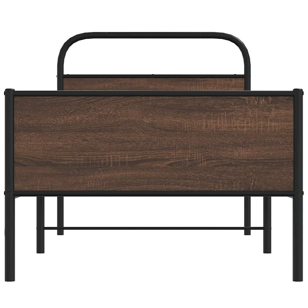 Bettgestell ohne Matratze 90x190 cm Braun Eichen-Optik