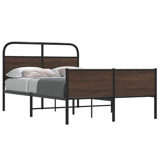 Cadre de lit sans matelas 120x190 cm aspect chêne marron