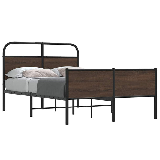 Cadre de lit sans matelas 120x200 cm aspect chêne marron