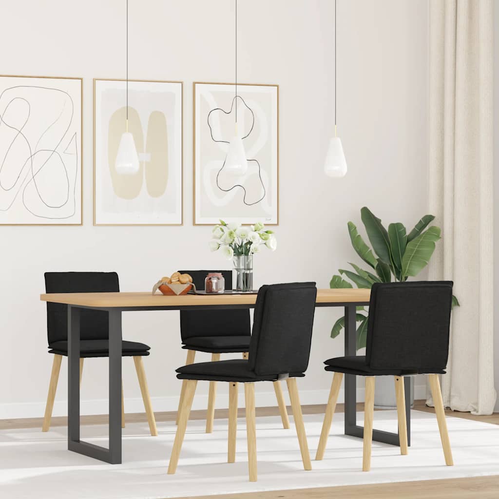 Esszimmerstühle 4 Stk. Schwarz Stoff