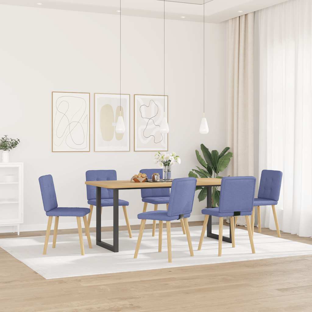 Dining chairs 6 pcs. Denim blue fabric