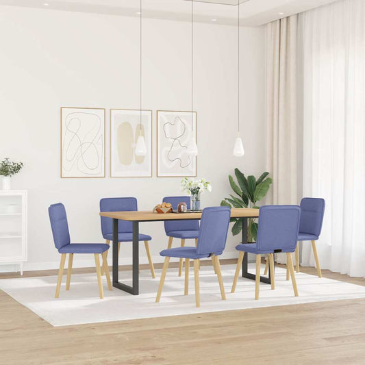 Dining chairs 6 pcs. Denim blue fabric