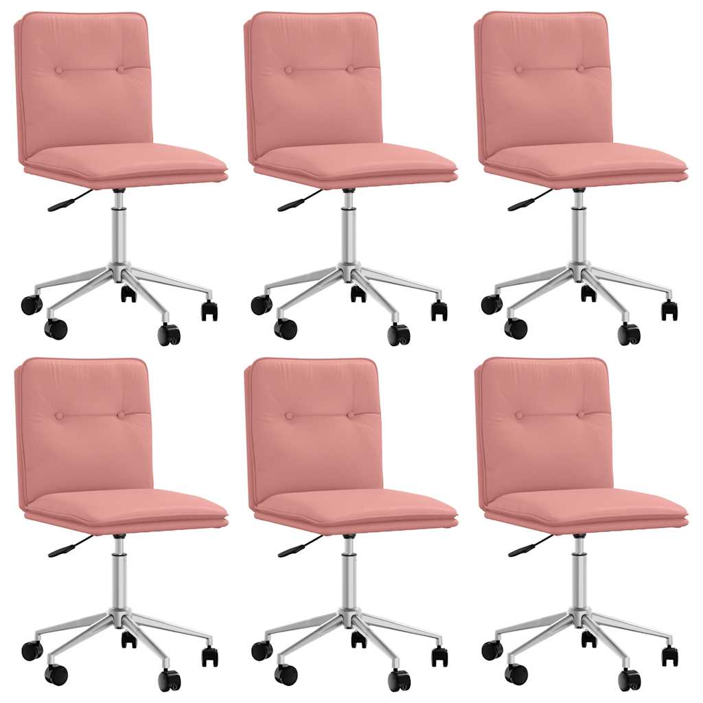 Esszimmerstühle 6 Stk. Rosa Kunstleder