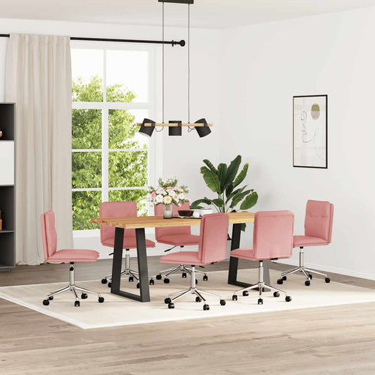 Esszimmerstühle 6 Stk. Rosa Kunstleder