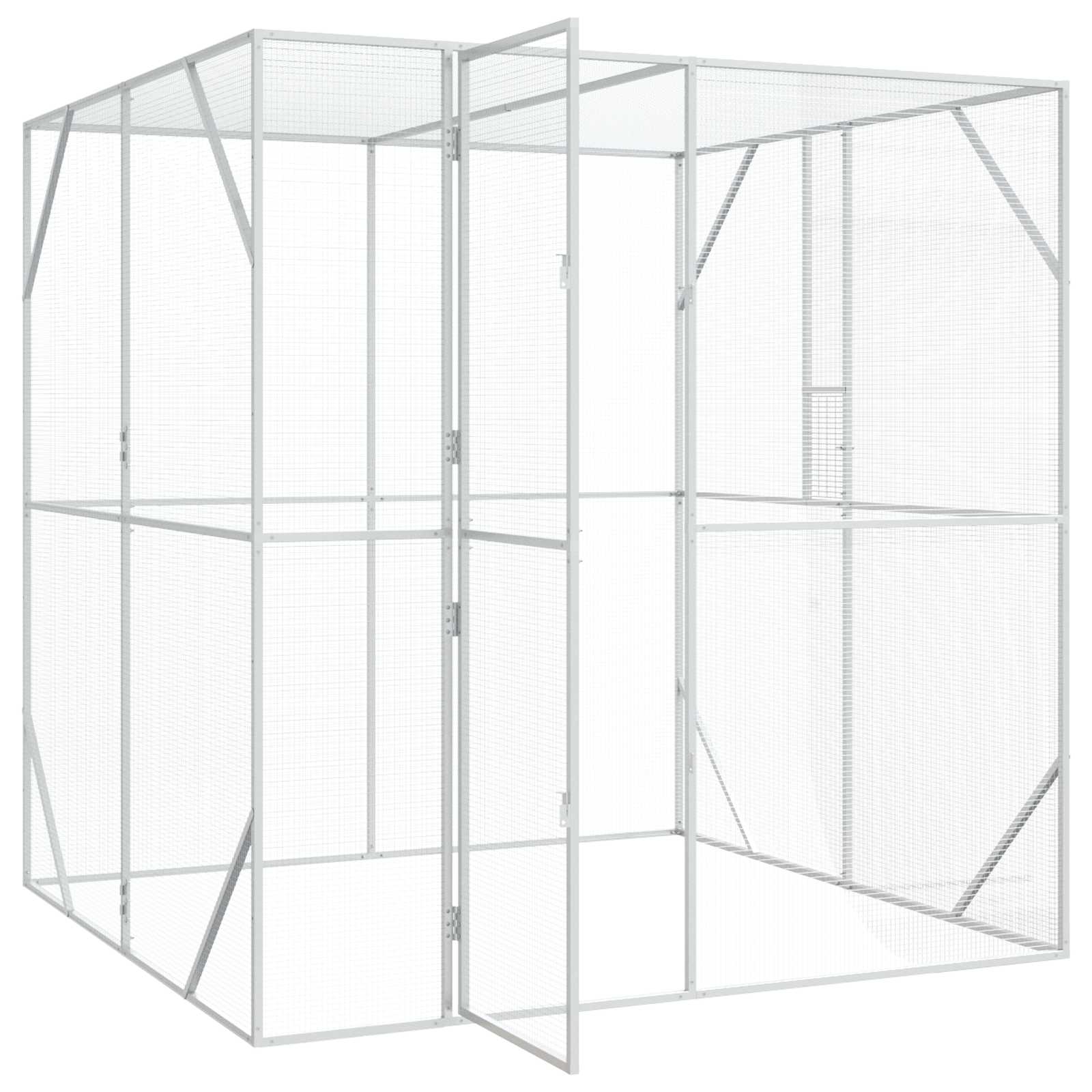 Vogelkäfig Silber 209 x 202 x 214 cm
