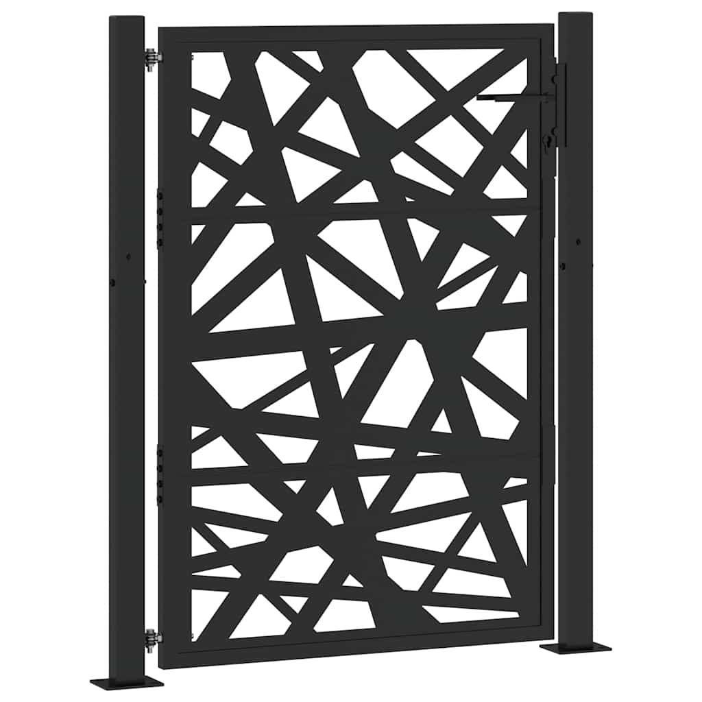 Gartentor Schwarz 100x125 cm Stahl Leichtes Design