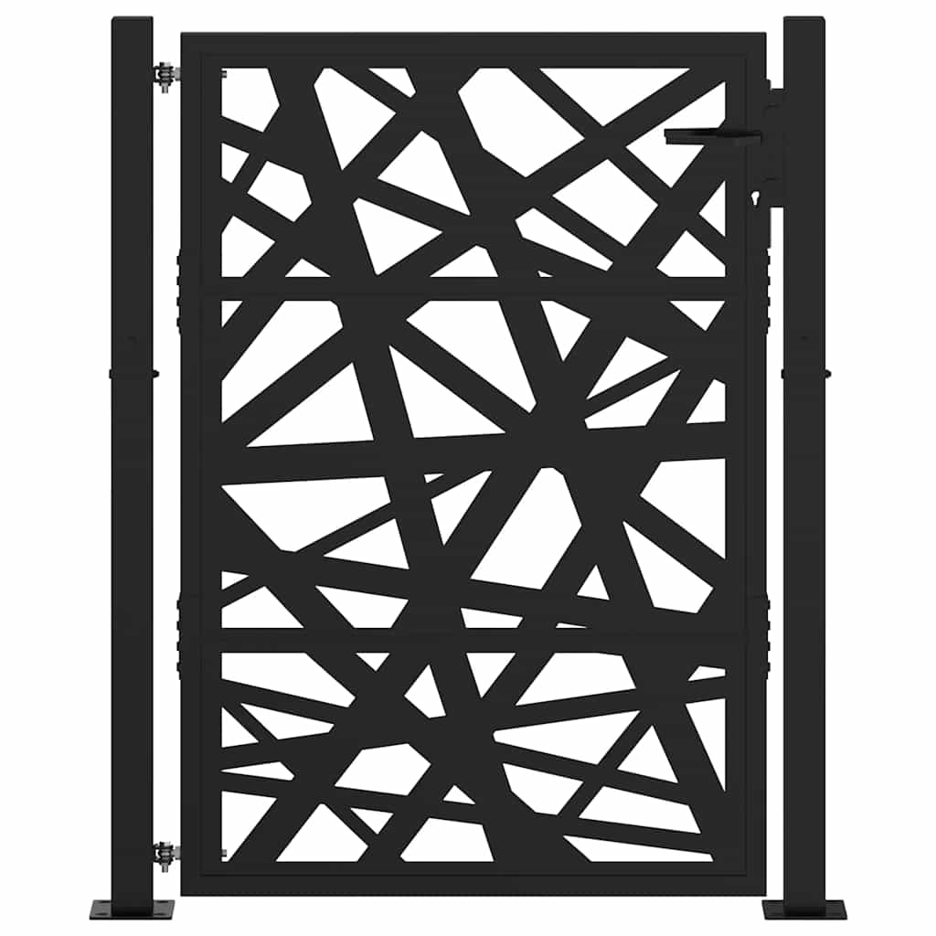 Gartentor Schwarz 100x125 cm Stahl Leichtes Design