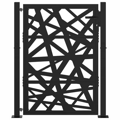 Gartentor Schwarz 100x125 cm Stahl Leichtes Design